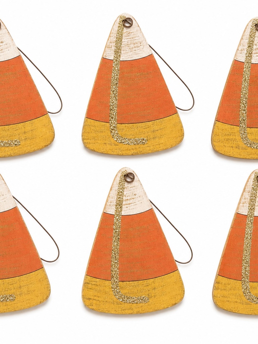 The Hearthside Collection Candy Corn Halloween Ornaments Set of 6
